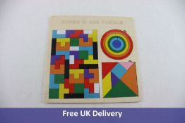 Forty Wooden Puzzles Tangram 3D Blocks Game, Brain Teasers, Including Covers