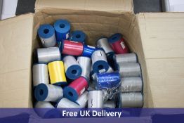 Eighty rolls of Folat Gift Ribbon, 250 Meters, Polyester to include Silver, Blue, White, Pink and Ye