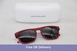 Calvin Klein Jeans Rectangle Sunglasses, Matte Red