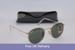 Ray-Ban RB3447 Round Metal Sunglasses, Gold