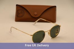 Ray-Ban RB3447 Round Metal Sunglasses, Gold