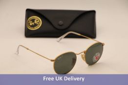 Ray-Ban RB3447 Round Metal Sunglasses, Rose Gold