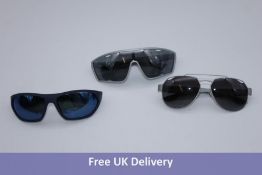 3x Prada Sunglasses, Black/Blue