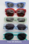 Ten Ace&Tate Sunglasses to include 2x Lukas Sky Blue Bio, 2x Paul Bora Bora, 2x Stef Mint, 2x Mia Bl