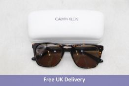 Calvin Klein CK20542S Square Sunglasses, Amber Tortoiseshell