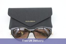 Dolce & Gabbana DG6146 Women's Havana Sunglasses, Brown with Gold Logo