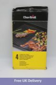 Char-Broil 4 Burner Professional Reversible Cast Iron Griddle, Black, Size 43x26. Box damaged