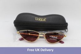 Vogue Women's VO4138S La Fayette Cat's Eye Sunglasses, Gold/Red