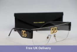 Dolce & Gabbana Geometric Transparency Sunglasses with Thick Black Arms and Gold DG Logos