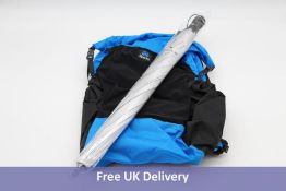 Zpacks Waterproof Backpack, Blue, and Umbrella