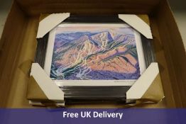 Two James Niehues Prints 1x Whiteface Mountain, Framed Black, 9x12, 1x Jackson Hole, Black Frame, 9x