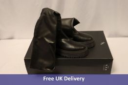 Armani Exchange Knee High Leather Boots, Black, UK 6
