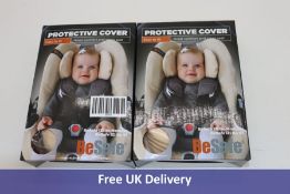 Two BeSafe iZi Go Child's Car Seat Protective Cover, Brown