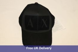 Armani Exchange Corduroy Logo Baseball Cap, Black, One size