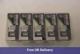 Ten packs Maxwell 394 Silver Oxide Batteries, 1.55V, 10 pack