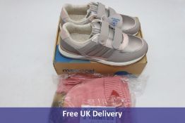 Mayoral Girl's Trainers, Pink, UK 5 and Hat, Scarf, Gloves Set, Pink, Age 8
