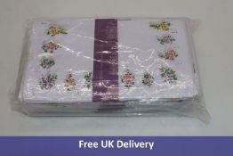 Nineteen Packs of Foxbury Women's Handkerchiefs, Floral Print, HK014, 8 Per Pack