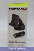 TomTom Sat Nav Windscreen Mount Click & Go plus Car Charger and USB Cable