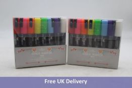 Eight Stationery Island Dry Wipe D60 Chalk Pens, 6mm Chisel Nib, Pack of 8 Colours