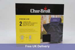 Three Char-Broil Premium 2 Burner Cover, Black, Size 123 x 122 x 66cm