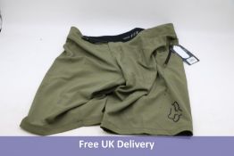 Two items of Fox Men's Clothing to include 1x Flexair Lite Short, Olive Green, EU 36 and 1x Ranger P