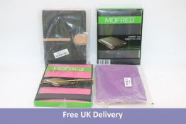 Four Mofred Tan Executive Case's for iPad, 1x Black, 1x Pink, 1x Black and Tan, 1x Purple, 2x Unboxe