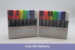 Twenty Stationery Island Dry Wipe D60 Chalk Pens, 6mm Chisel Nib, Pack of 8 Colours