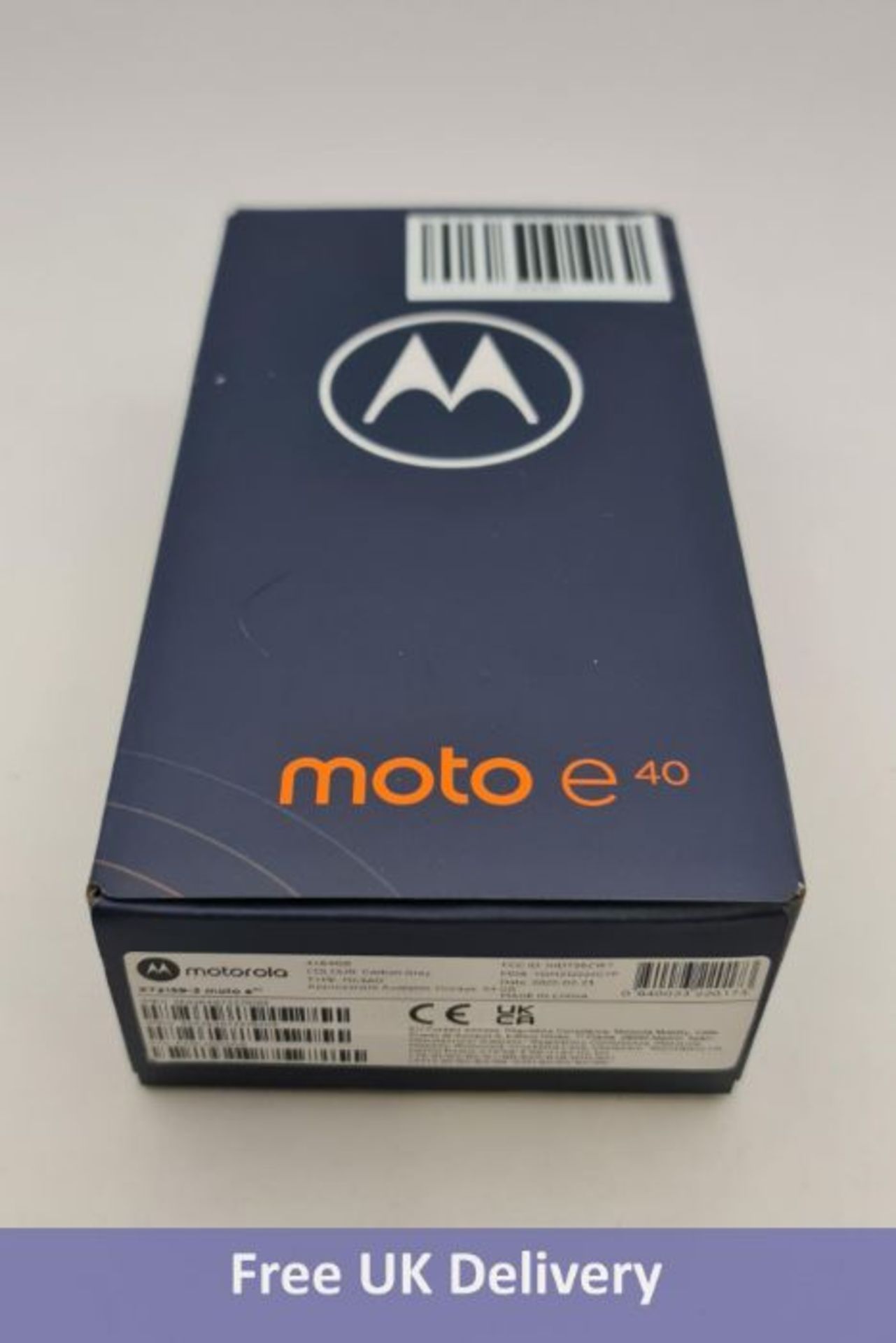 Motorola Moto E 40 Android Mobile Phone, XT2159-3, 4GB RAM, 64GB Storage, Carbon Grey. Brand new, se