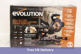 Evolution R210SMS+ 210mm Sliding Compound Mitre Saw With TCT Multi-Material Cutting Blade