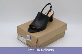 Clarks Women's Kaylin 60 Sling Heeled Leather Sandal, Black, UK 6.5