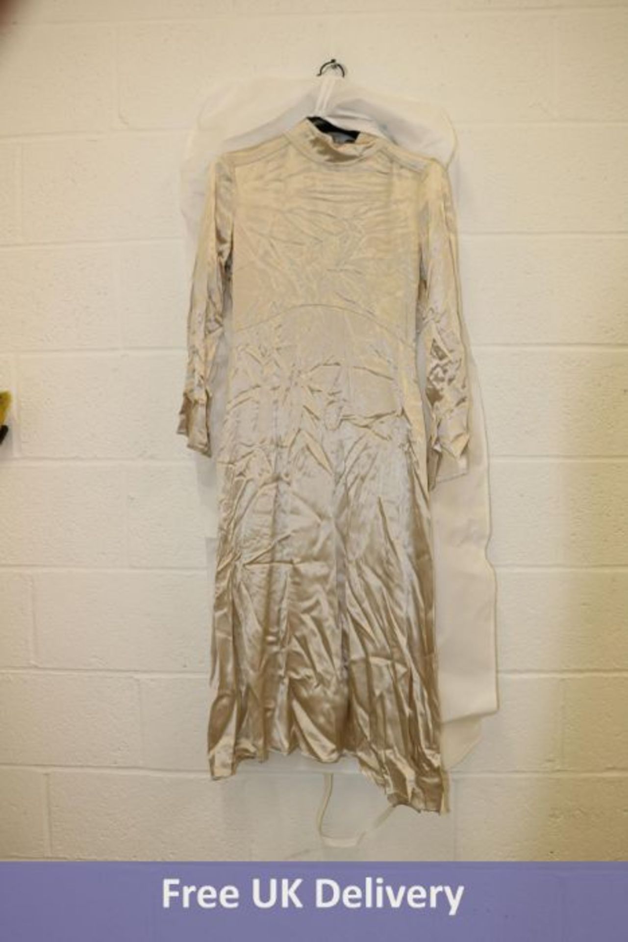 Iris And Ink By The Outlet Midi Dress, Champagne, UK 12