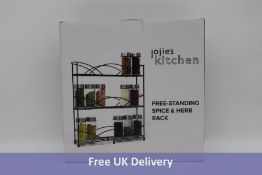 Eight Joejis Kitchen Wall Mounted/Free Standing Spice Herb Jar Racks, Silver