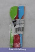 Fourteen Joejis Kitchen 4 Piece Silicone Spatula Sets, Big Non Stick Silicone Spatulas In Orange/Blu