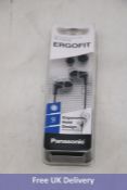 Five Panasonic RP-HJE125E-K Ergofit with Powerful Sound, Comfortable Non-Slip Fit Wired Earphones, B