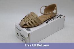 MaxMuxun Women’s Square Closed Toe Sandals, Tan, UK 7
