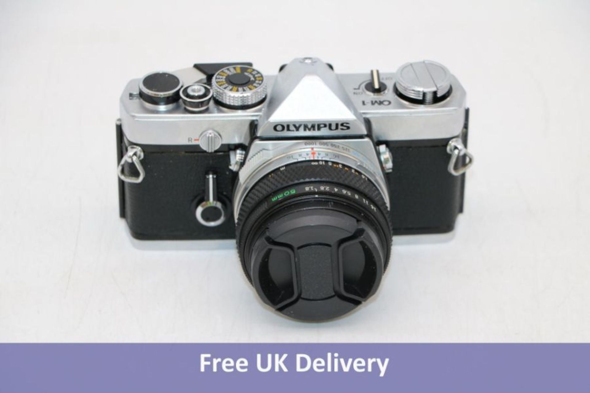 Olympus OM 1 Vintage 35mm SLR Film Camera with f/1.8 50mm Prime Lens