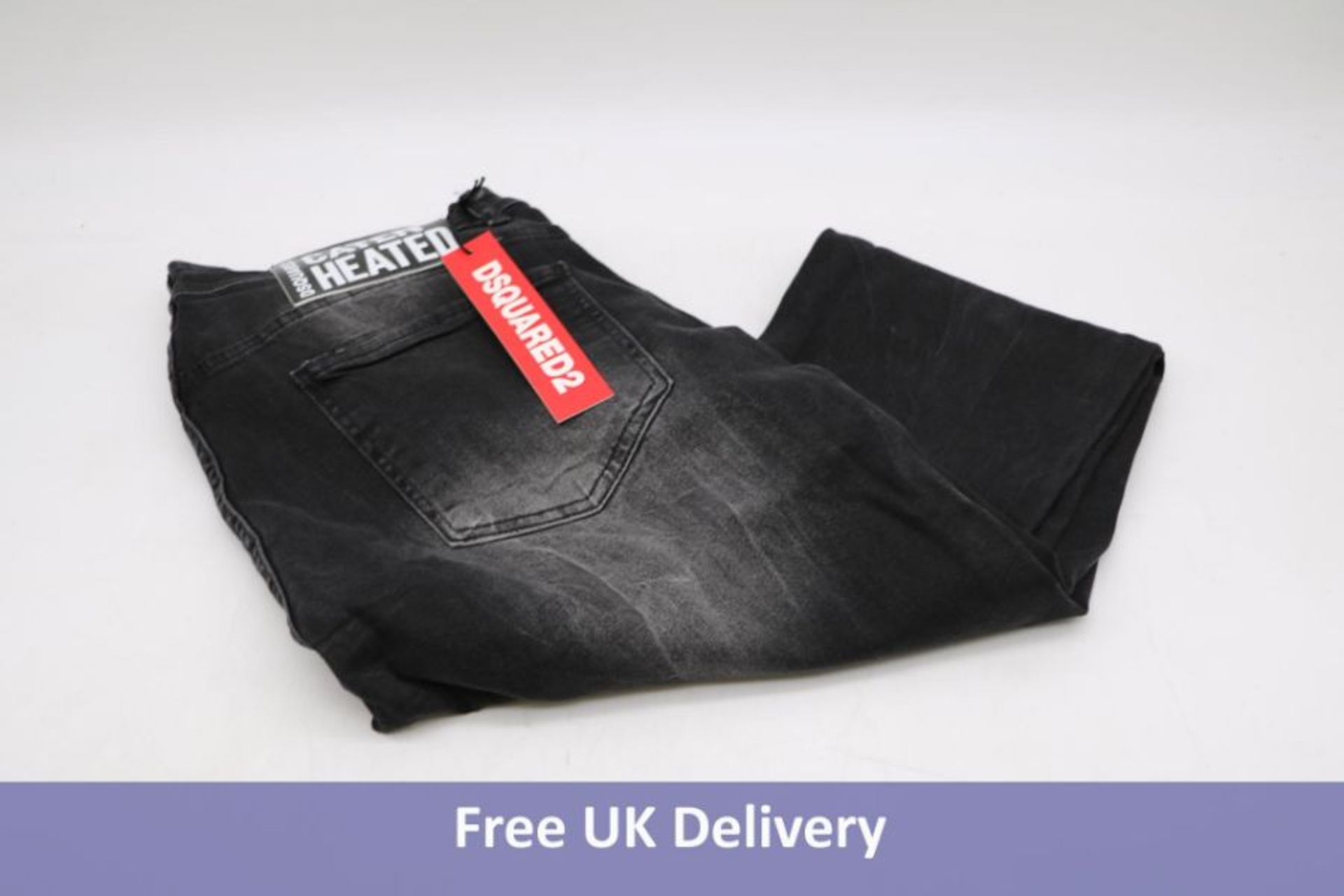 Dsquared2 Paint-Splatter Effect Jeans, Black, UK 36