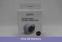 Twelve Joejis 15m Double Retractable Outdoor Clothes Washing Line, Wall Mounted Washing Line, Includ