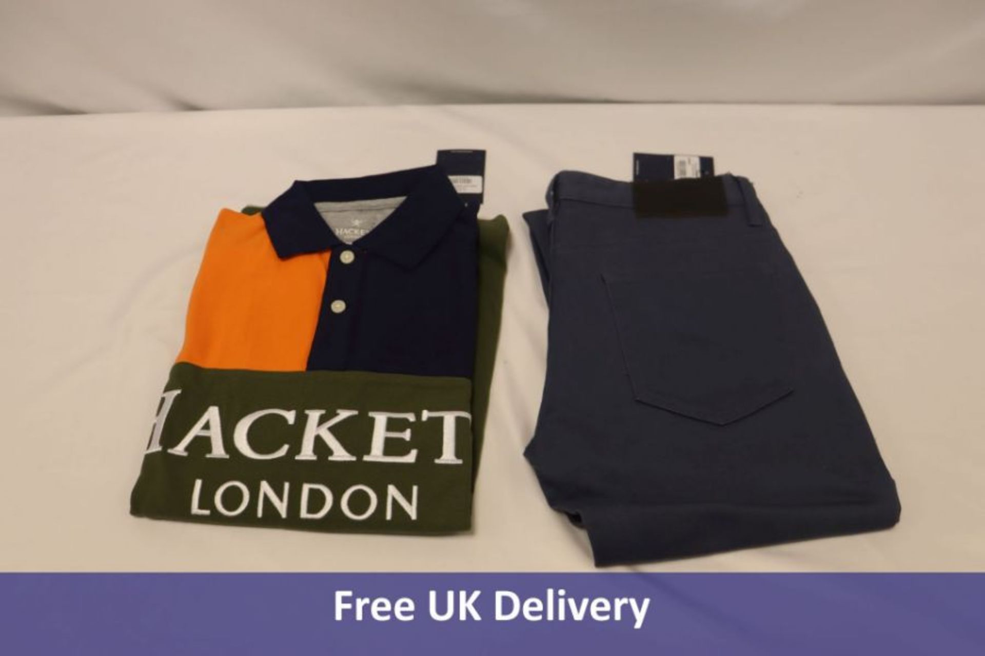 Six Hackett London to include 1x Parka Toggle Coat, Navy, 31/14yrs, 2x Ling Sleeve Tops, 13/14yrs, 1