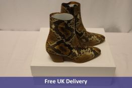 Celine Paris Women's Cubaine Shiny Python Ankle Boot, Natural, UK 3
