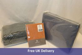 Three Urbanara to include 1x Cieza Bedspread, Dark Grey/Blue, 240x265cms, 1x Veiros Cotton Quilt, Bl