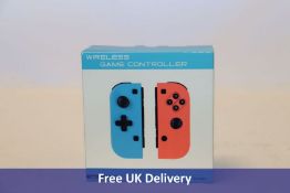 Five Joy-Con Controller Wireless Game Controllers, Blue/Neon Pink