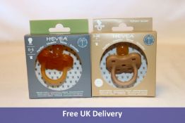 Eight Boxes Hevea Pacifier, 3-36 months, Natural rubber to include 4x Crown, 3x Fudge, 1x Gorgeous G
