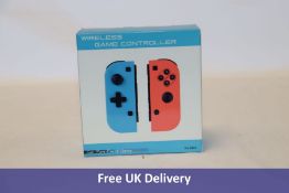 Five Joy-Con Controller Wireless Game Controllers, Blue/Neon Pink