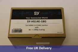 SY Electronics SY-HS14E-18G 1x4 HDMI 2.0 Splitter with Down Scaler