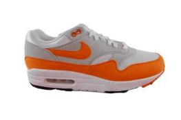 Nike Men's Air Max 1 Anniversary Trainers, White and Magma Orange, UK 8.5