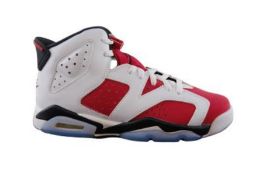 Nike Unisex Air Jordan 6 Retro GS Trainers, White and Carmine Black, UK 6