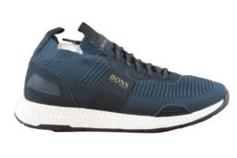 Hugo Boss Men's Titanium Runn Knit Trainers, Dark Blue, UK 11