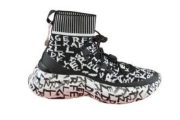 Karl Lagerfeld Women's Textile Knit Trainers, White and Black, UK 4