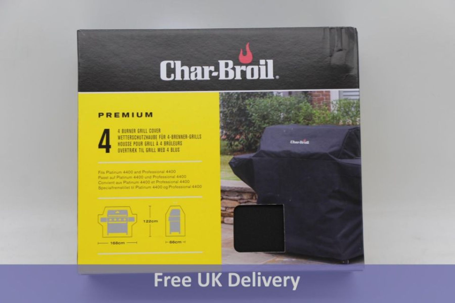 Char-Broil Premium 4 Burner Grill Cover, Black